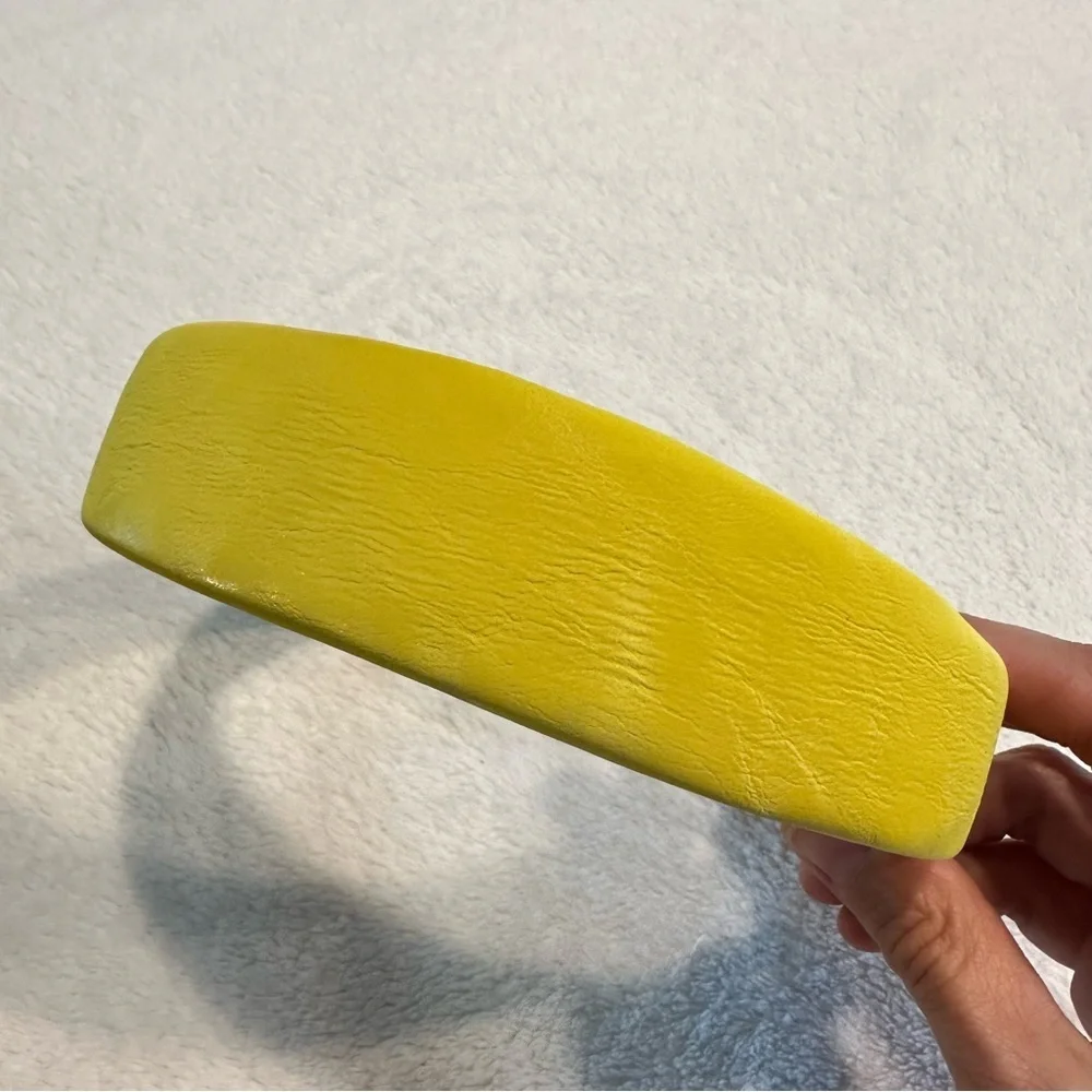 NWOT Heather Yellow Leather and Suede Textured Headband